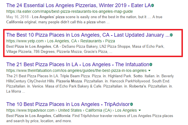 yelp keyword search listing ranks high