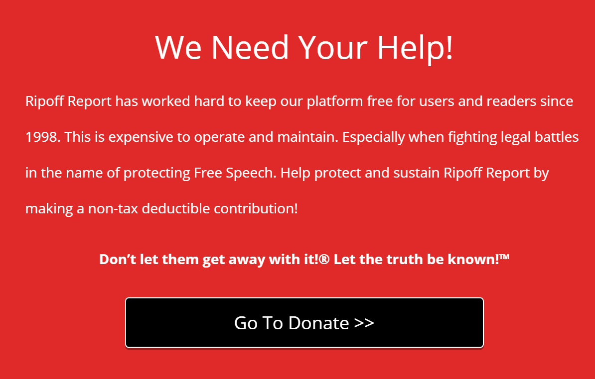 ripoff report donation message