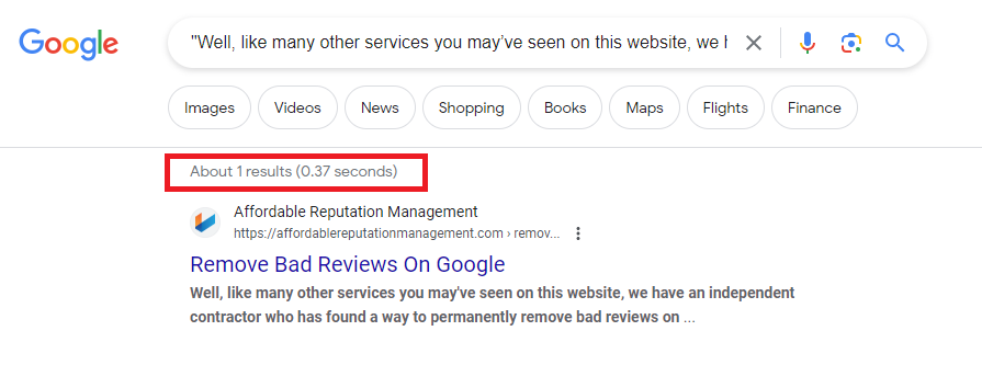 content search results - affordable reputation management