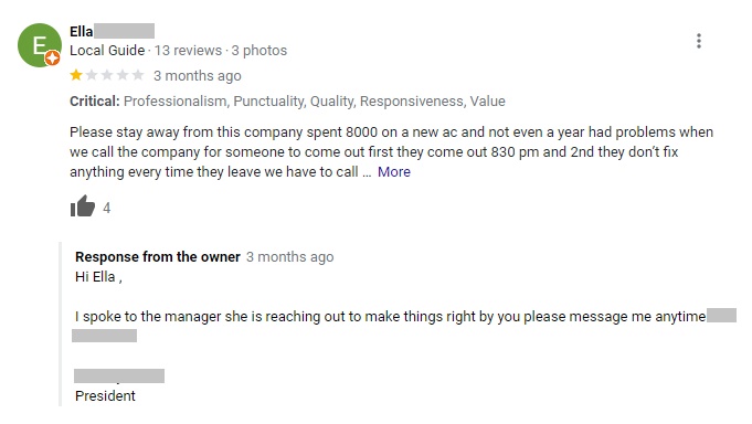 how to respond to a negative review on google
