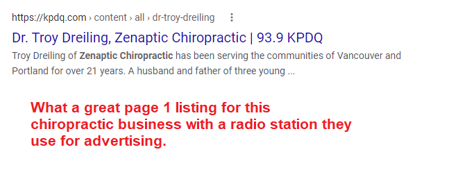 profile listing on radio station website