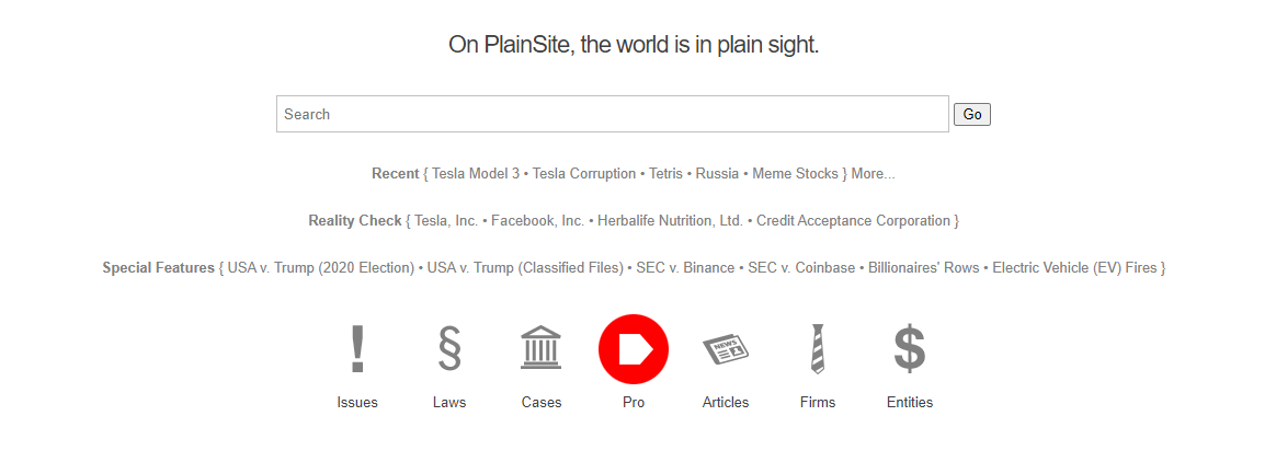 plainsite home page