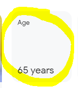 Google knowledge panel BEFORE edit - age