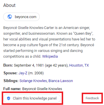 how to edit google knowledge panel