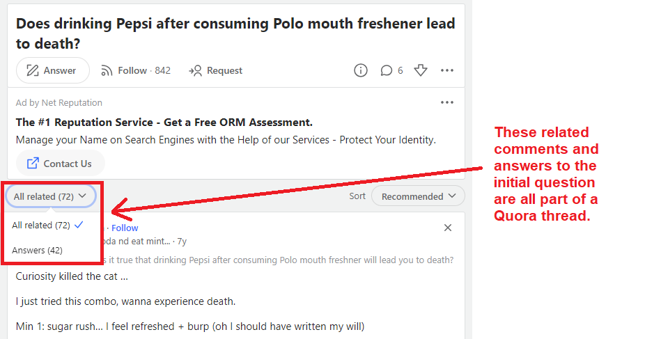 related comments and answers are part of quora thread