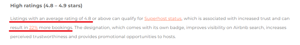 high airbnb ratings lead to higher bookings according to hostaway