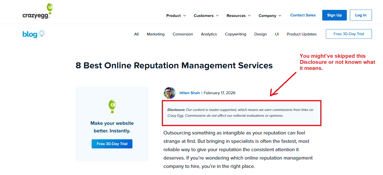 crazy egg 8 best online reputation management services feb 2026