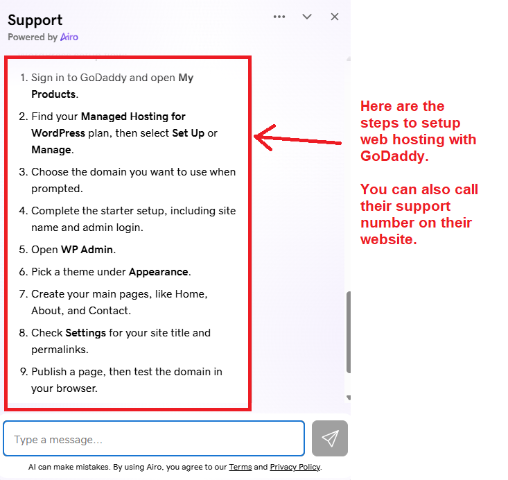 godaddy step by step setup wordpress hosting
