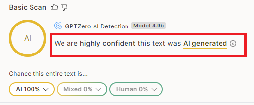 gptzero grade