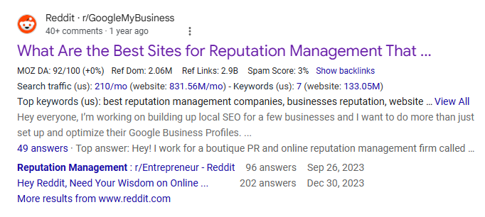 reddit best reputation management agency opinion
