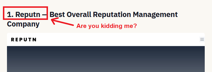 self ranking #1 best reputation management agency