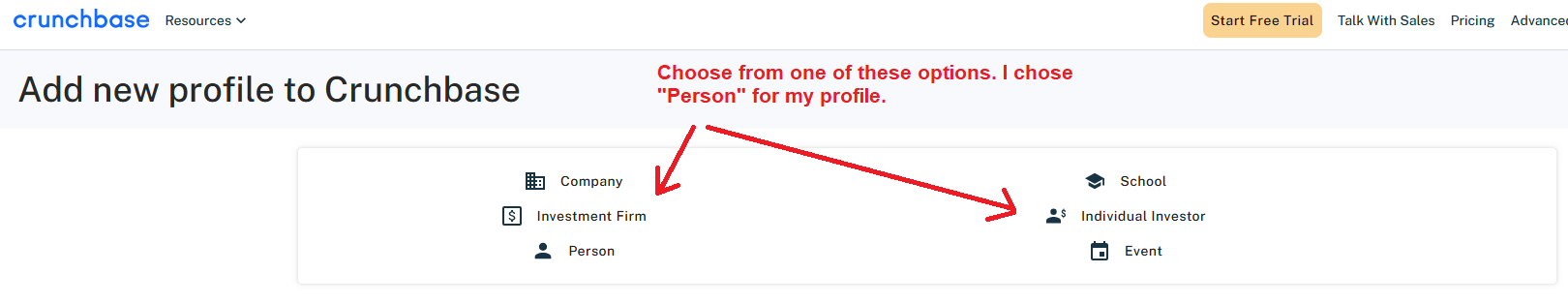 add new profile to crunchbase - affordable reputation management