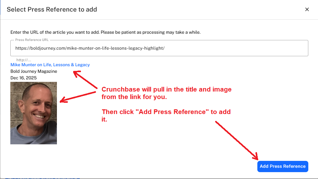 added press reference to crunchbase - affordable reputation management