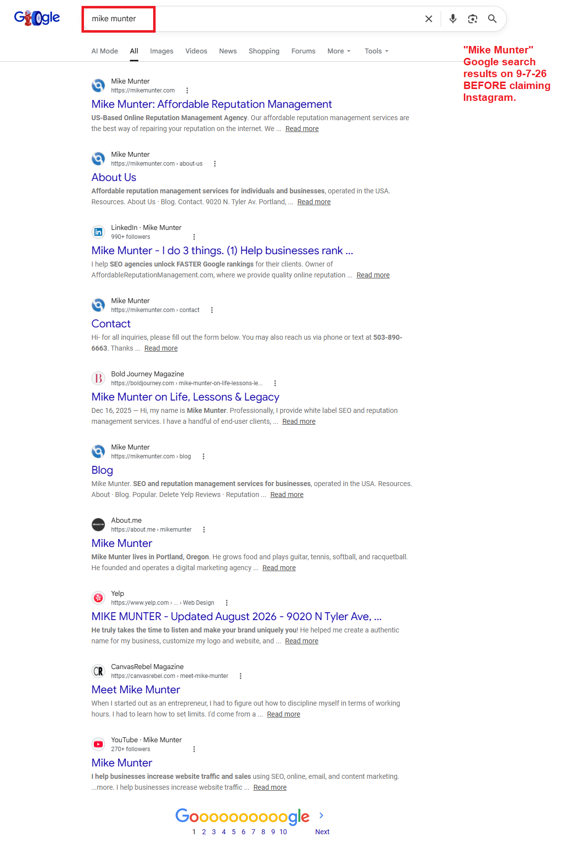 mike munter search results 9-7-26
